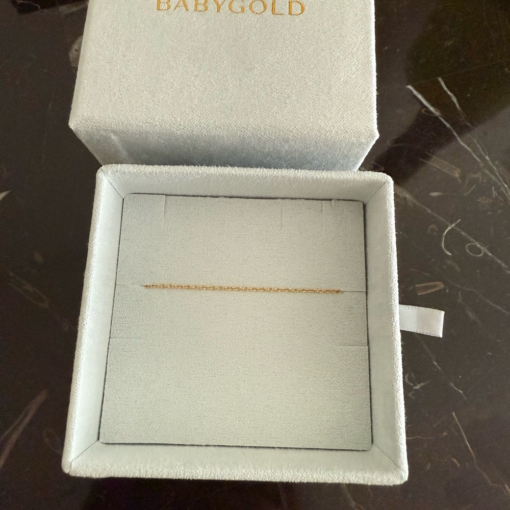 14k Solid Gold chain bracelet 6.5 or 7 inches